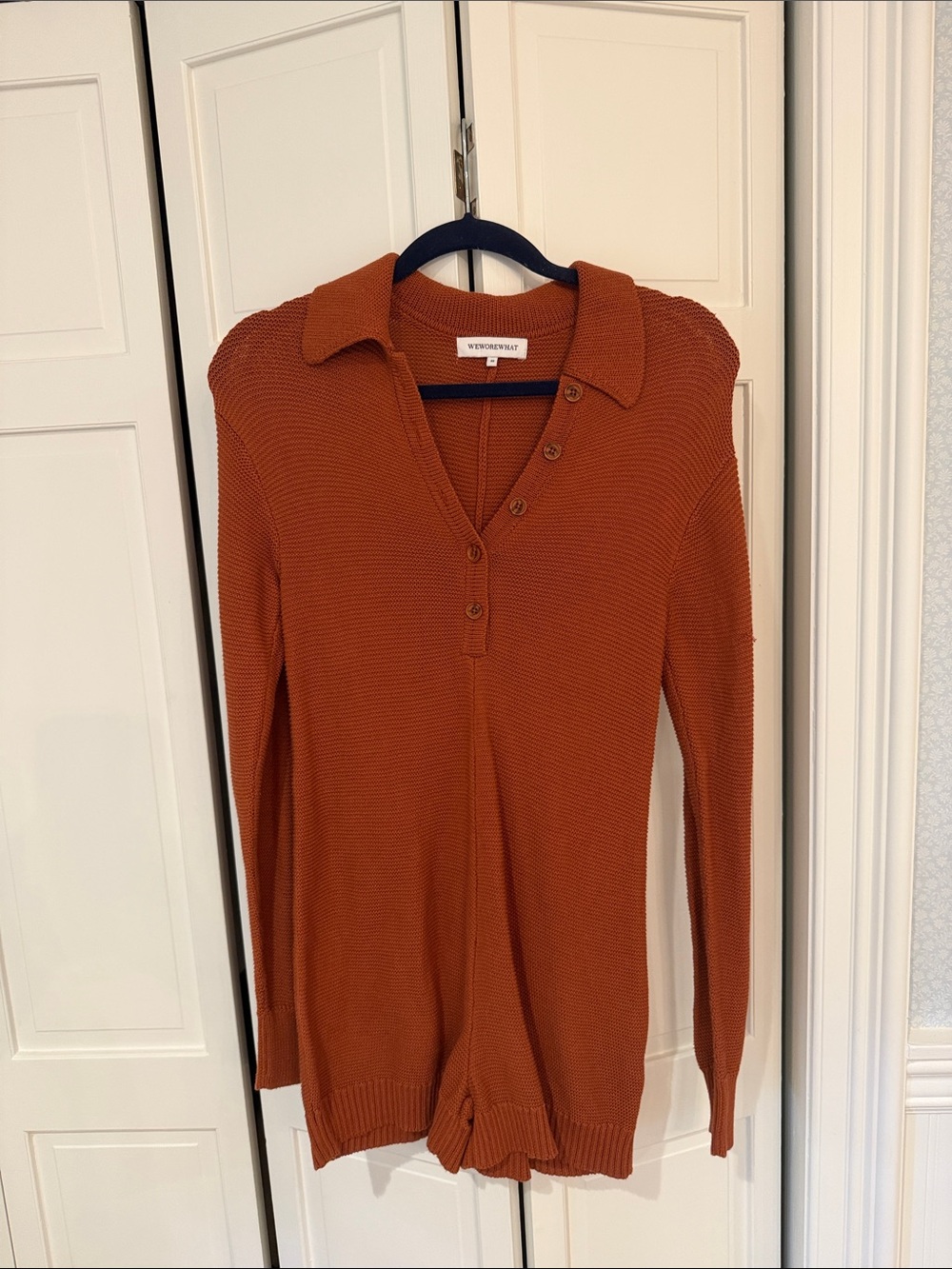 WeWoreWhat Button-Front Sweater Romper